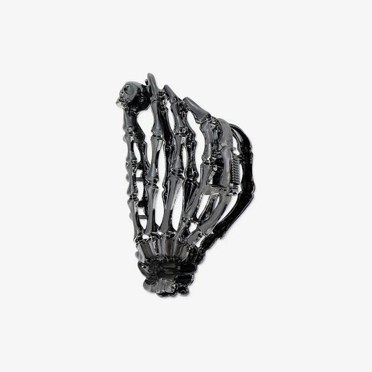 Clamp For Hair Skeleton Hand Oxidised Silver