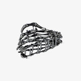 Clamp For Hair Skeleton Hand Oxidised Silver