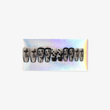 Nails Fake Adult Black Moths W Black Stones 24Pcs