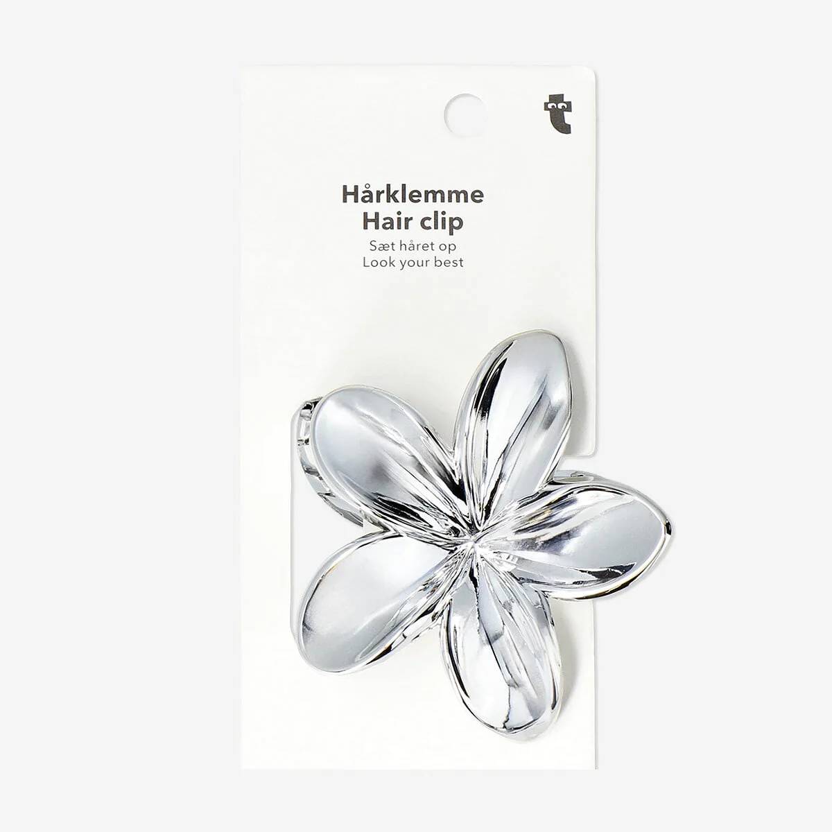 Hair Clip Silver Flower