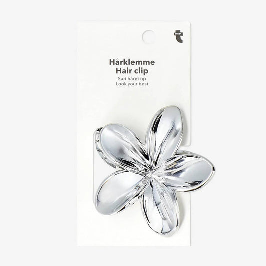Hair Clip Silver Flower