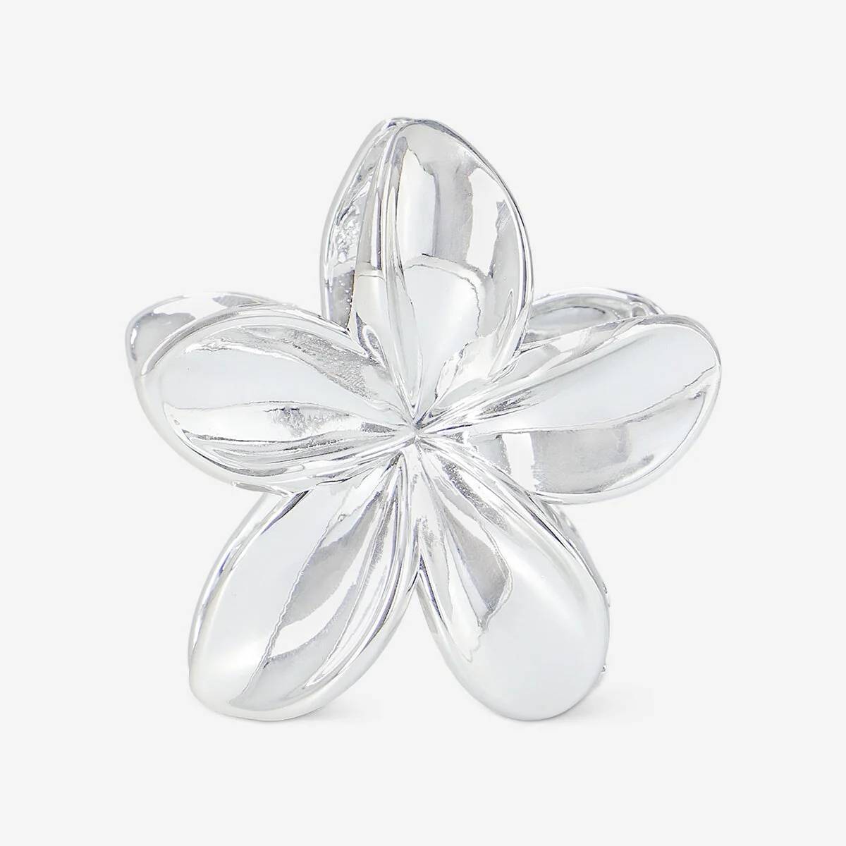 Hair Clip Silver Flower