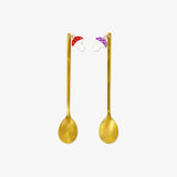 Spoon Dessert Gold Mushroom 2 Pcs