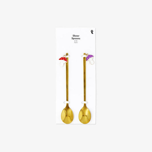 Spoon Dessert Gold Mushroom 2 Pcs