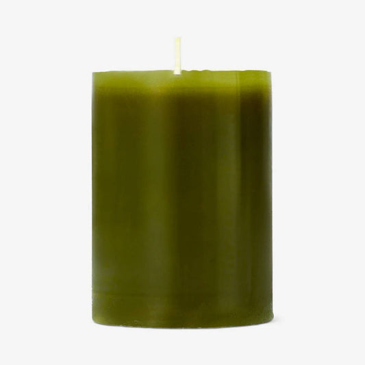 Candle Pillar Rustic Dia 57X80Mm Olive Green