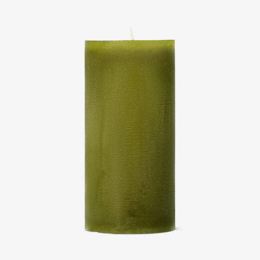 Candle Pillar Rustic Dia 57X120Mm Olive Green