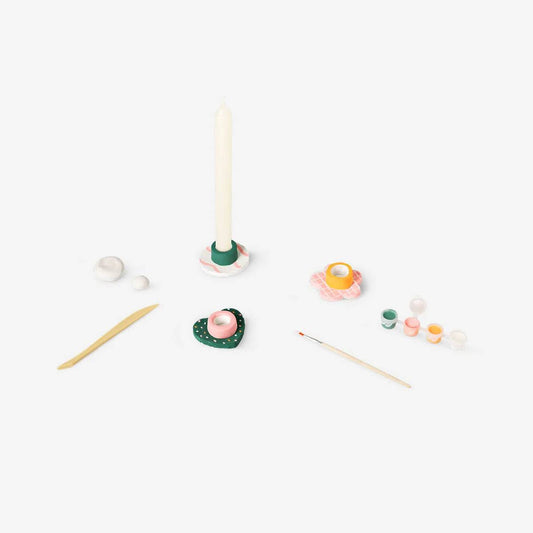 Air Dry Clay Candle Holder Set
