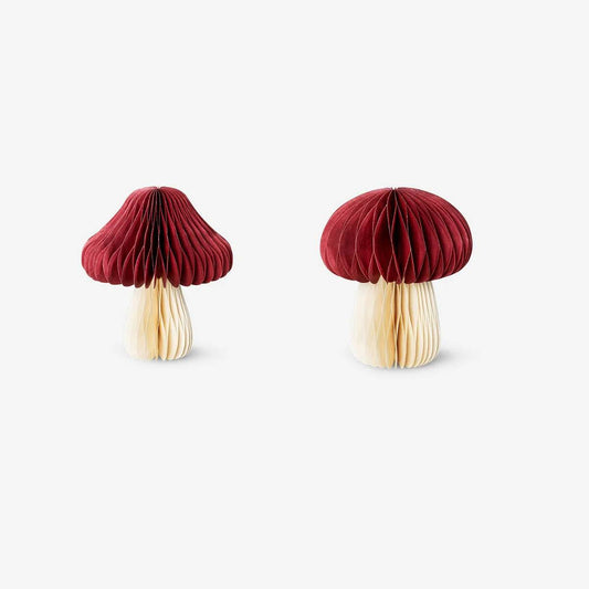 Deco Paper Honeycomb Red Small Mushroom