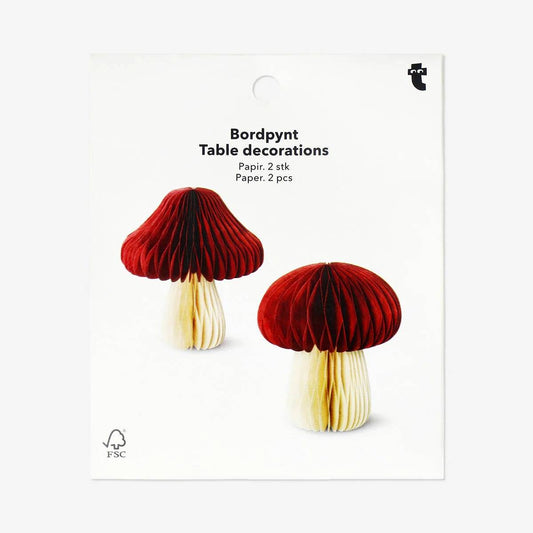 Deco Paper Honeycomb Red Small Mushroom