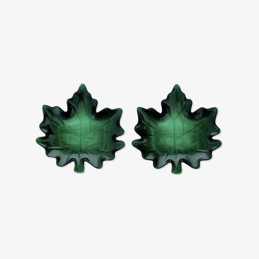 Plate Plastic Autumn Leaf 2Pcs