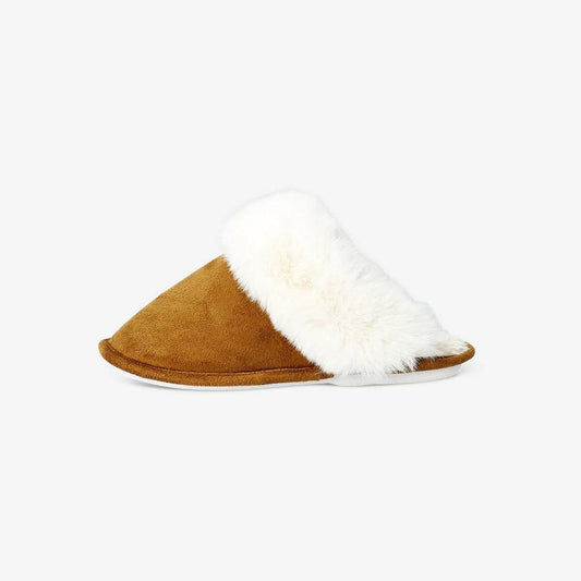 Slippers Brown W. Plush Size 38/39 Recyc