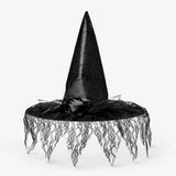 Hat Witch With Laces And A Rose Black