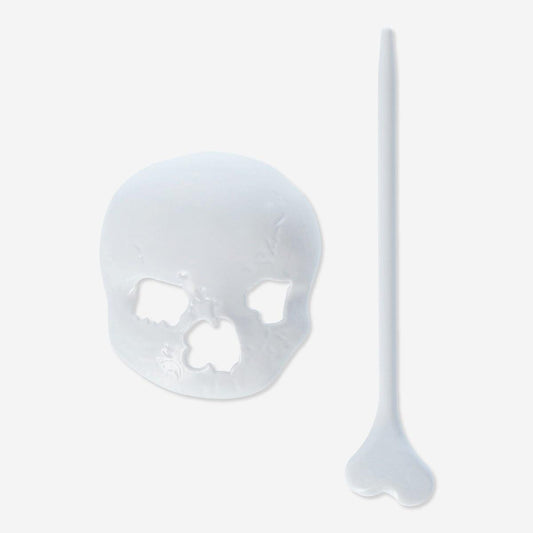 Hair Clamp Skeleton Head with Bone Clasp