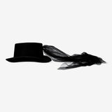 Hat W Veil Skeleton Black Adult