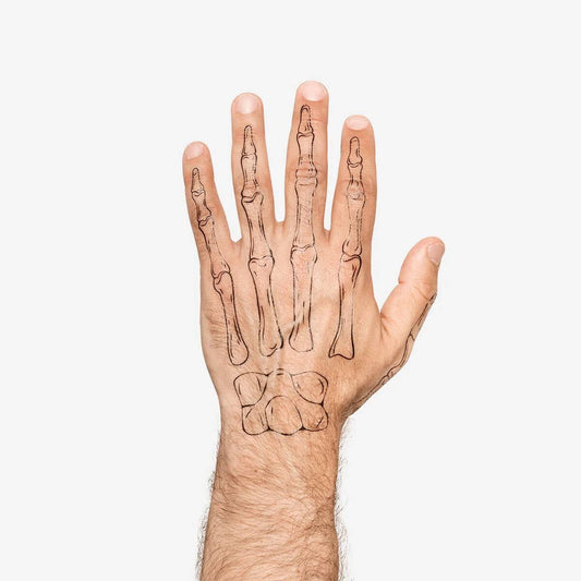 Temporary Tattoos For Hands Skeleton 2Pcs Set