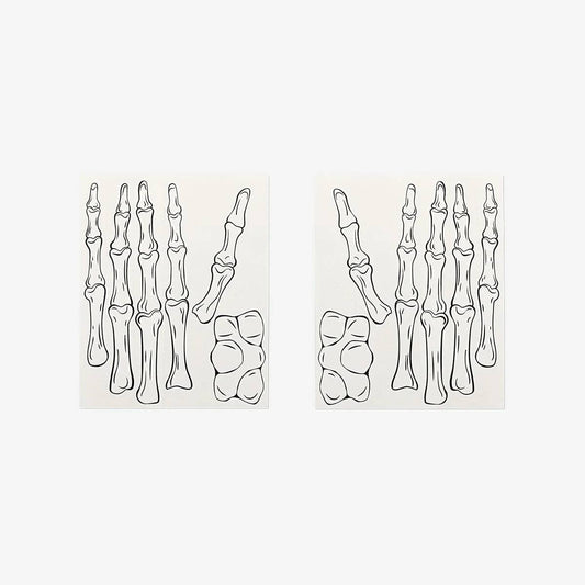 Temporary Tattoos For Hands Skeleton 2Pcs Set
