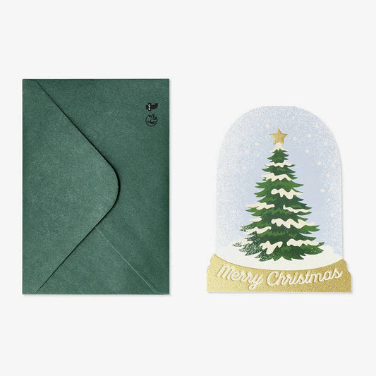 Card W Envelope Xmas Snowglobe