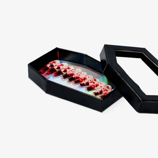 Nails Fake Press On W Blood Splatter 24Pcs