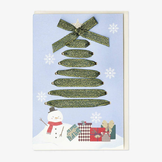 Card W Envelope Xmas Ribbon Tree