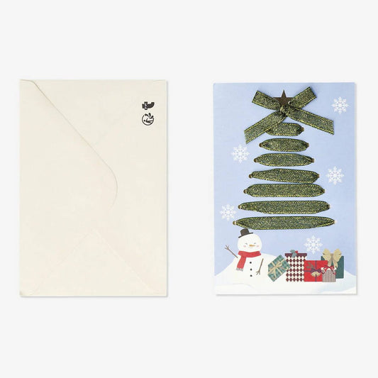 Card W Envelope Xmas Ribbon Tree