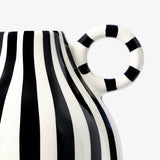 Vase W Handles & Black Stripes
