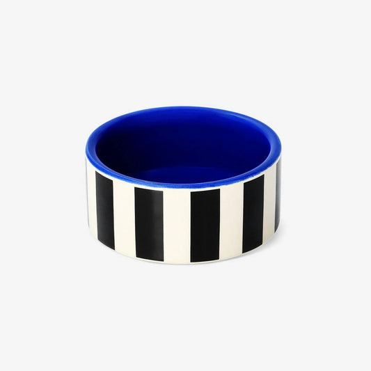 Tealight Holder Ceramic Black Stripes