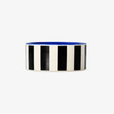 Tealight Holder Ceramic Black Stripes