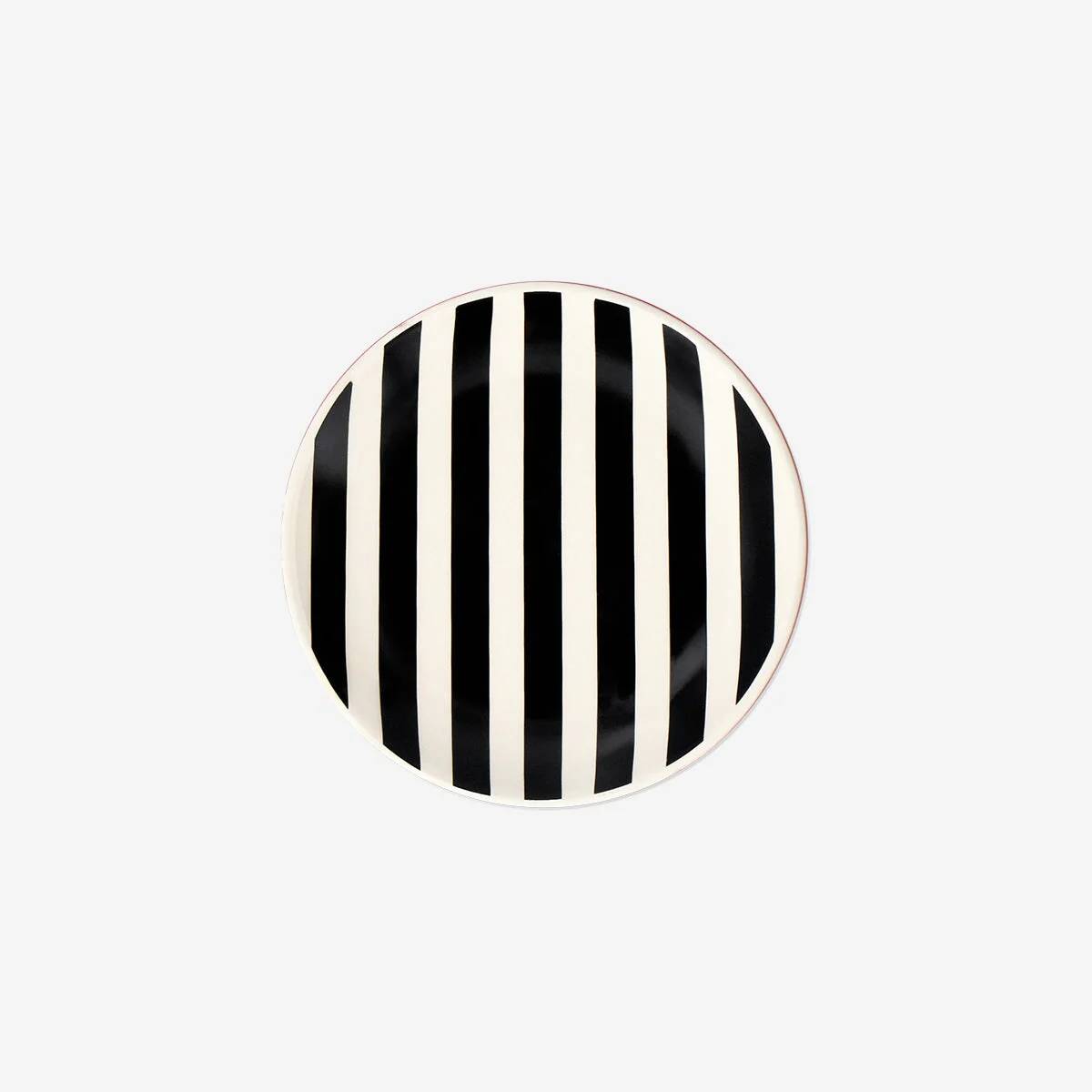 Tray Ceramic W Black Stripes For Jewelry