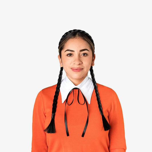 Hairband Black Braids And Collar Tie Adult
