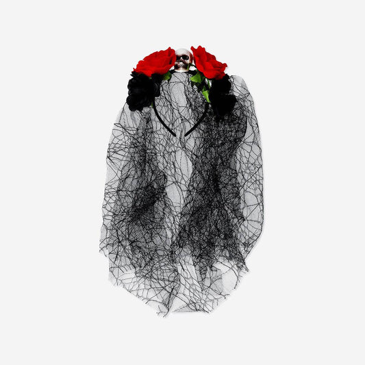 Hairband Skull With Veil Adult