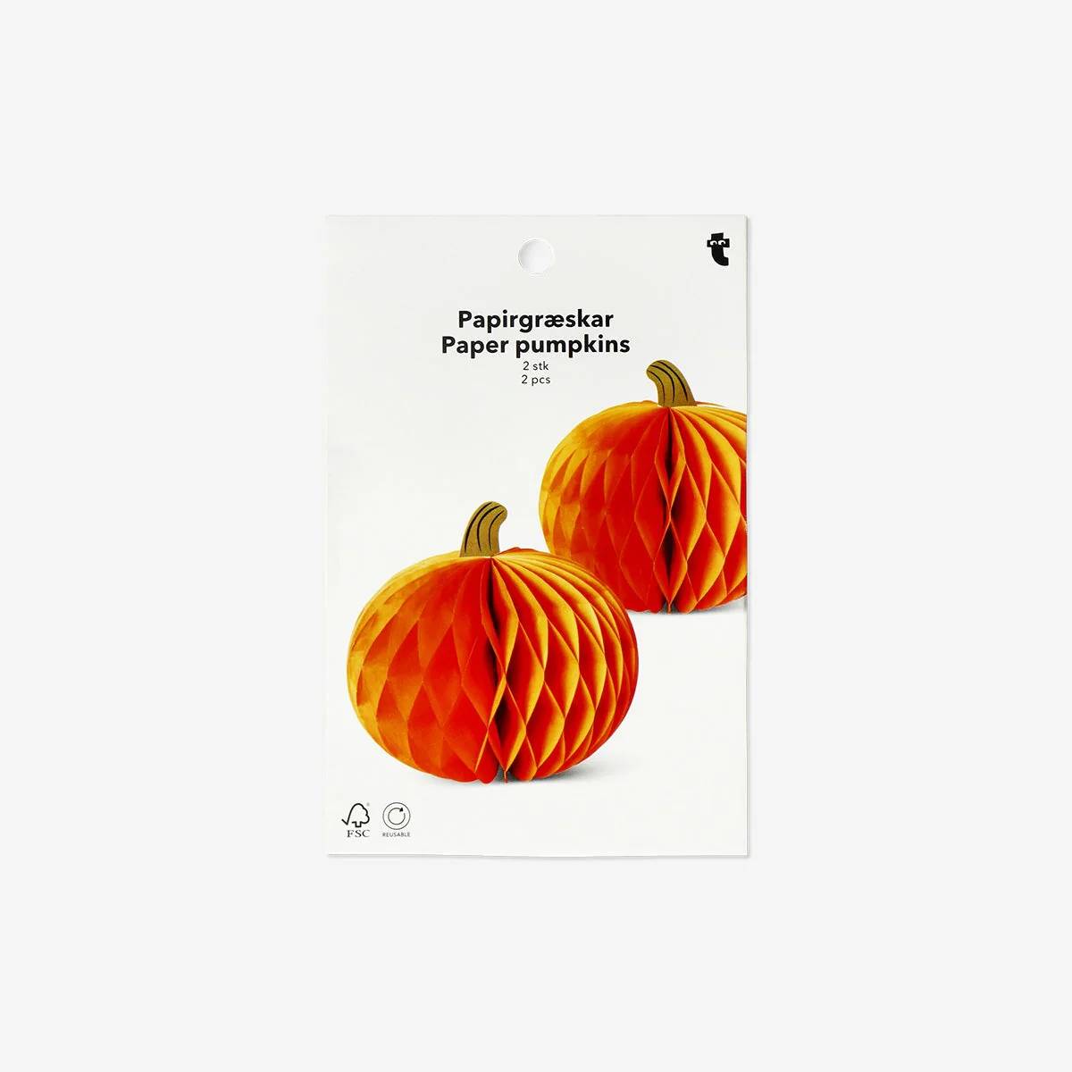 Table Paper Fold Out Pumpkins Large 2 Pcs