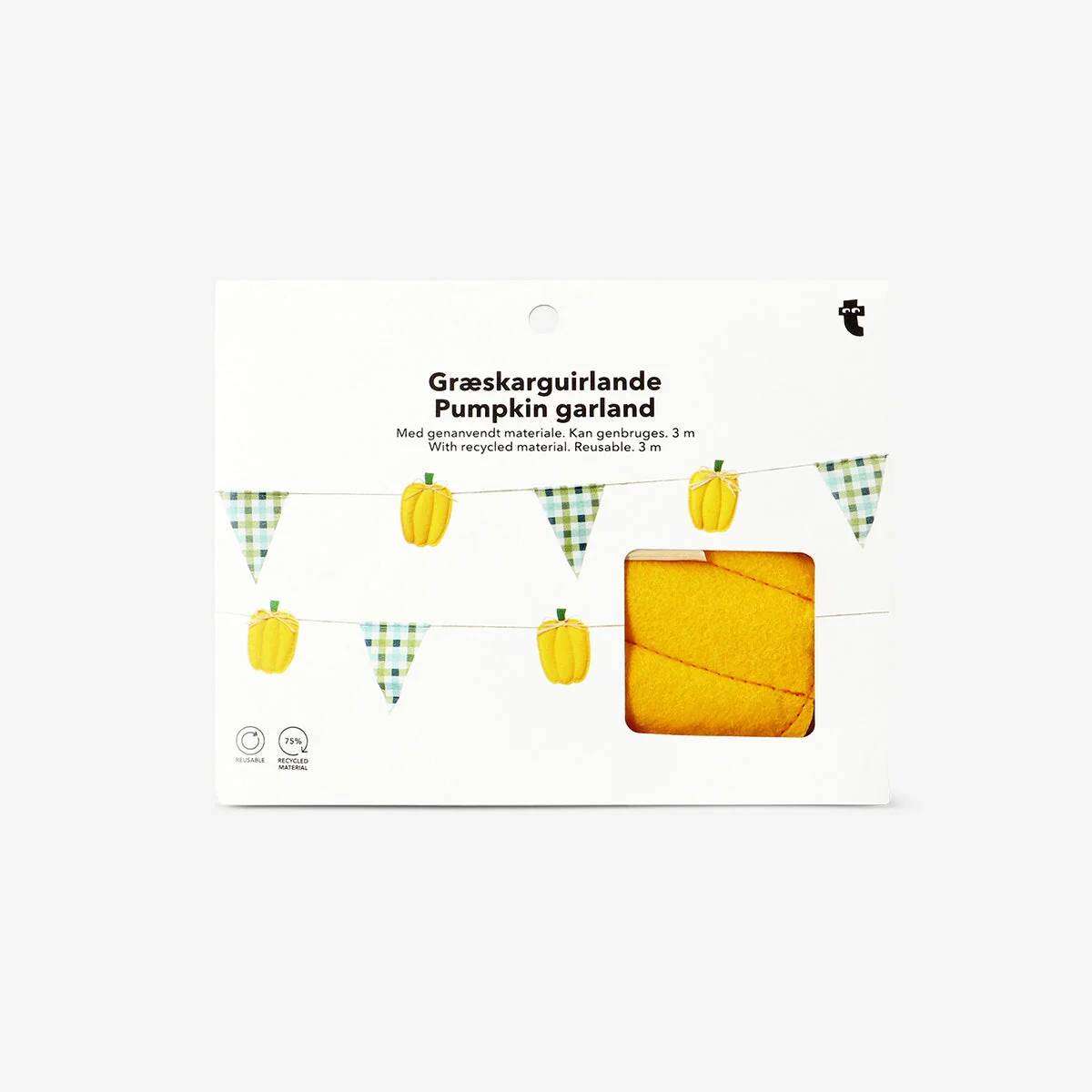 Garland Pumpkin And Check Print 3M