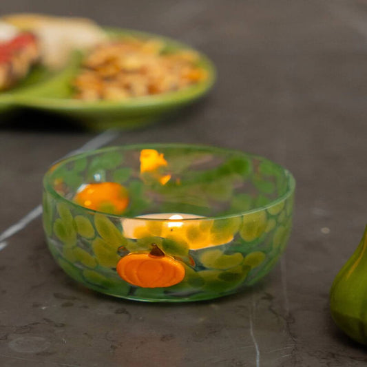 Tealight Holder Glass W Dots