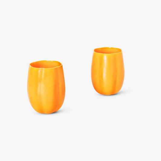 Cups Plastic Pumpkin Shaped 2Pcs