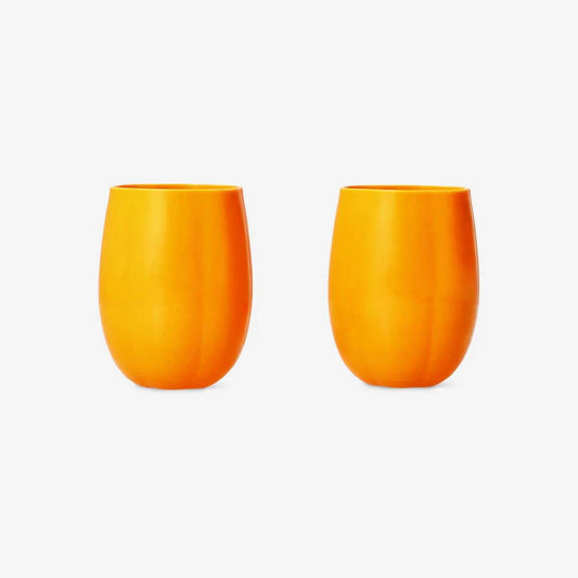 Cups Plastic Pumpkin Shaped 2Pcs