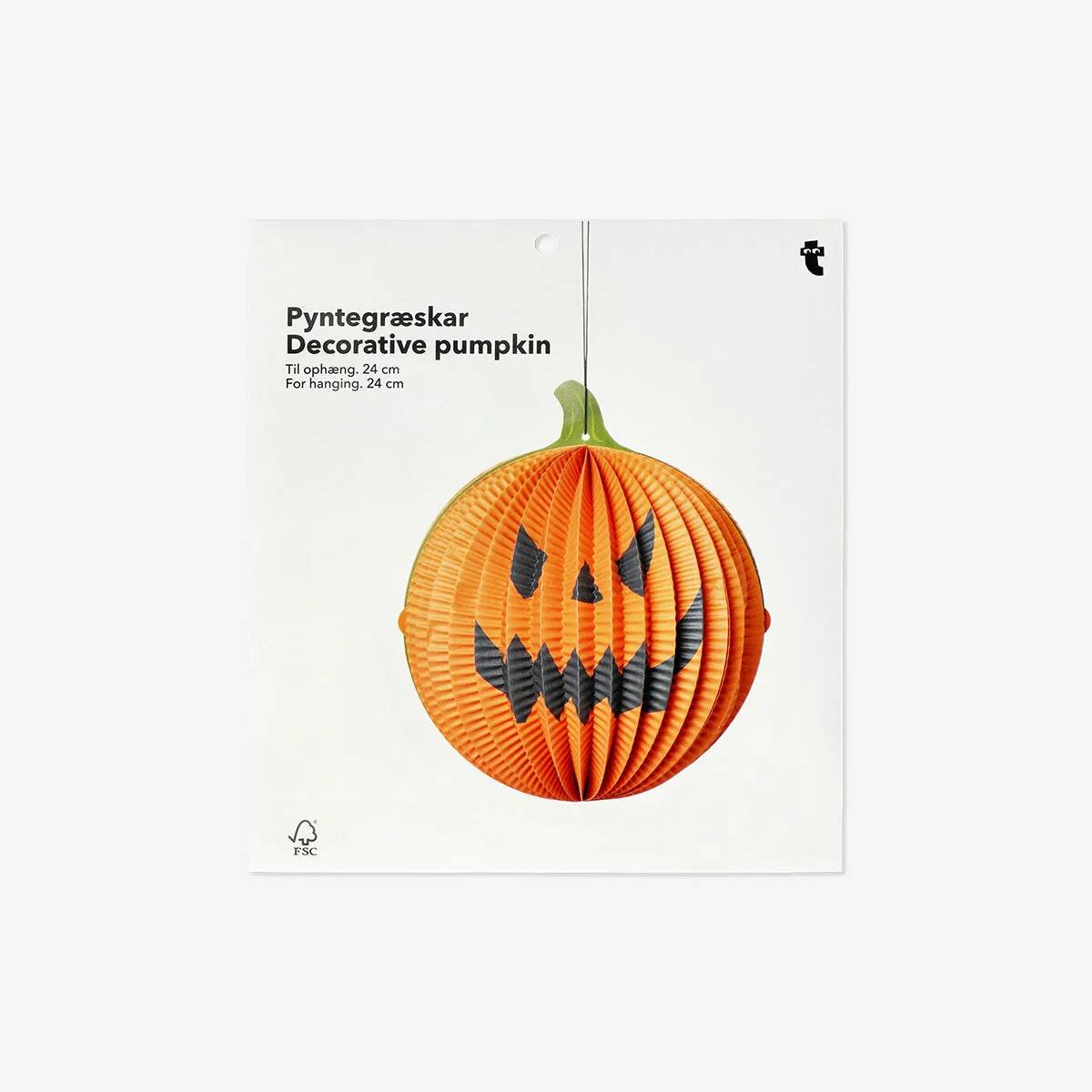 Hanging Deco Pumpkin With Face Xx Cm