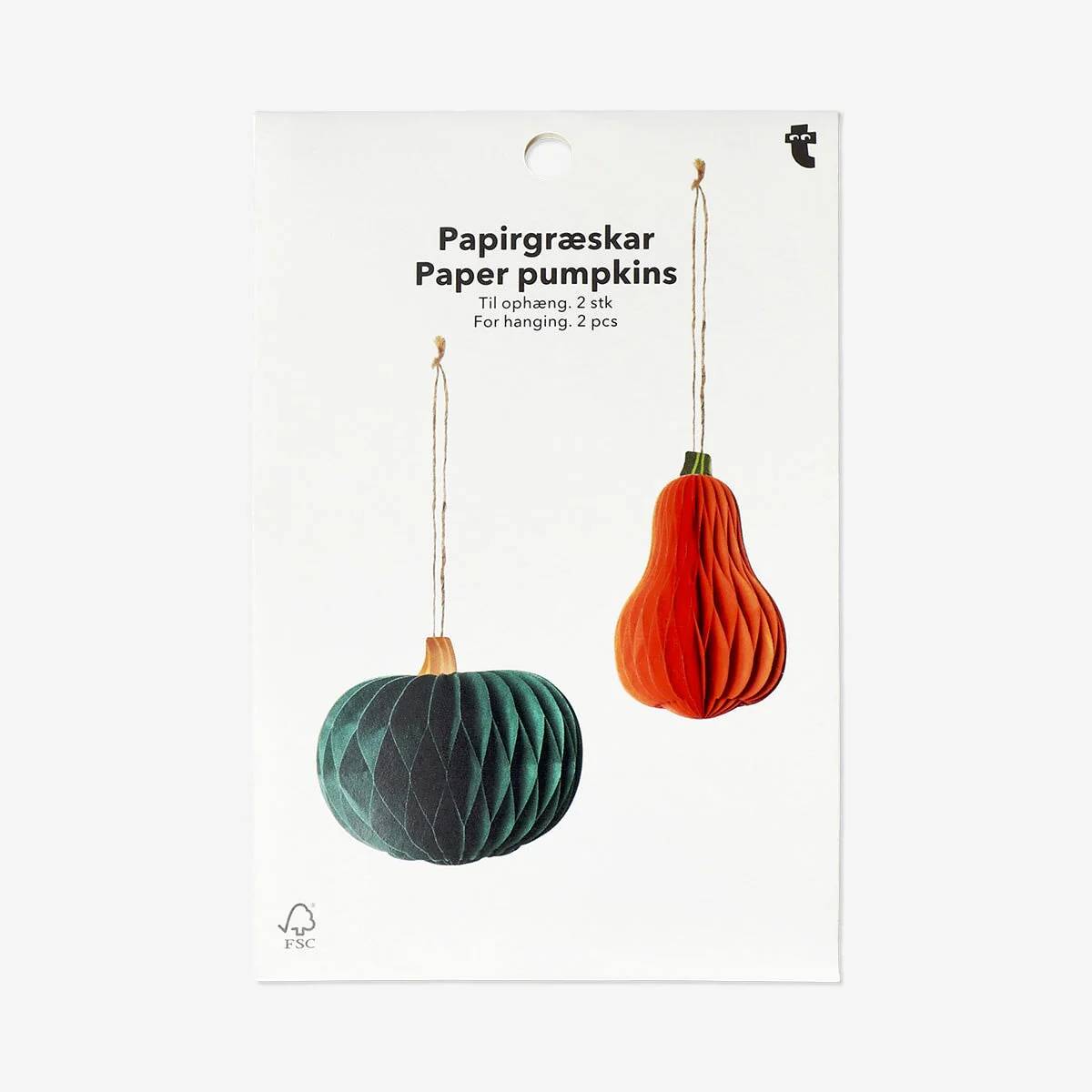 Hanging Deco Small Pumpkins 2Pcs