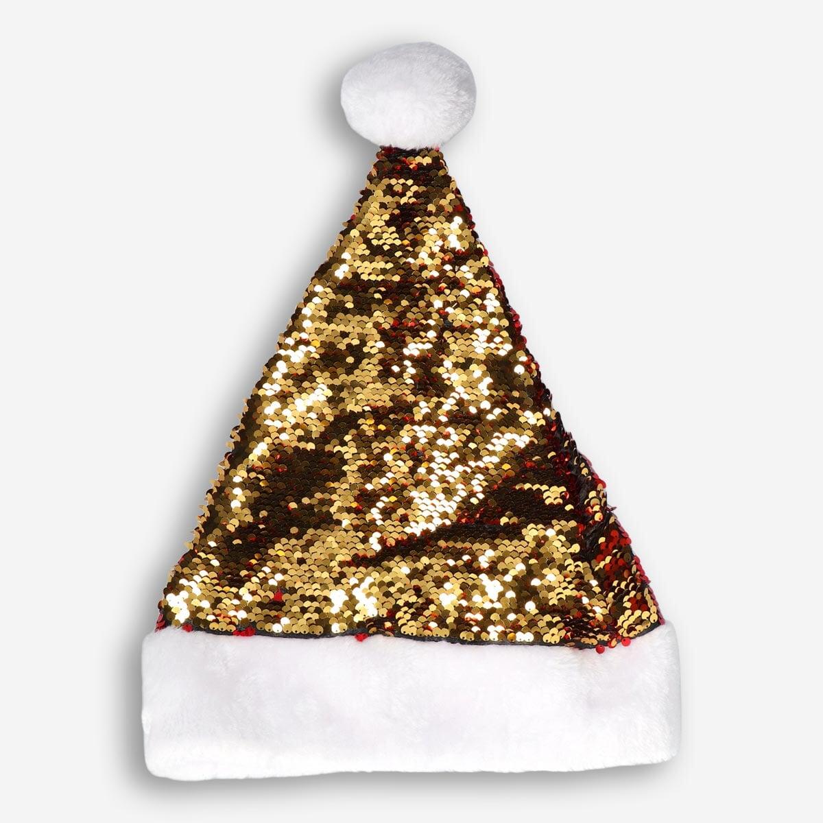 Hat Santa Sequins Red/Gold