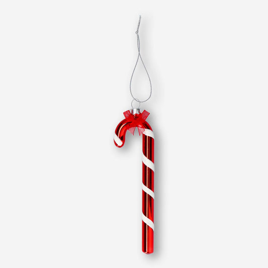 Bauble Candy Cane Red Glass