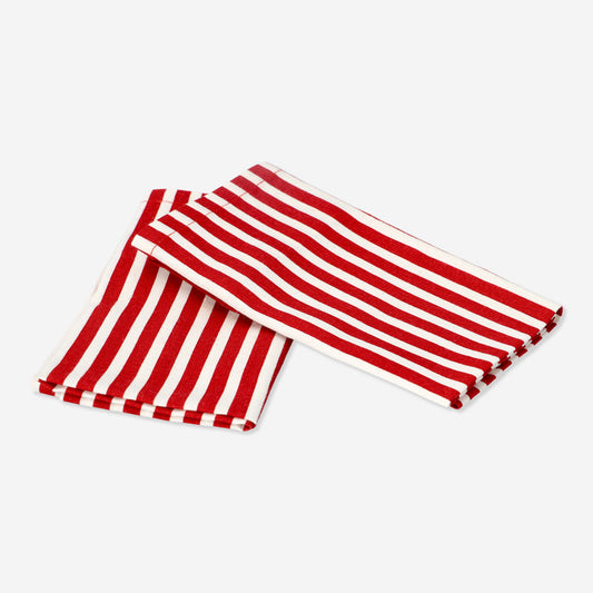 Napkin 2Pc Set 40X40Cm Red White Stripes