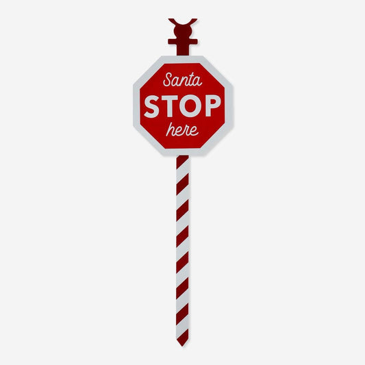 Sign Outdoor Santa Stop Here