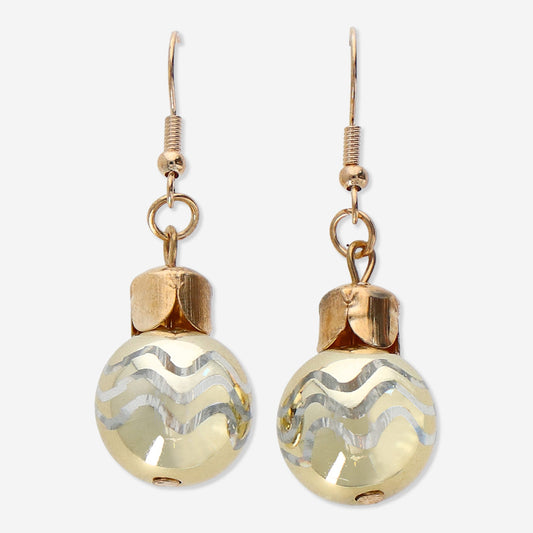 Earrings Gold Baubles With Waves