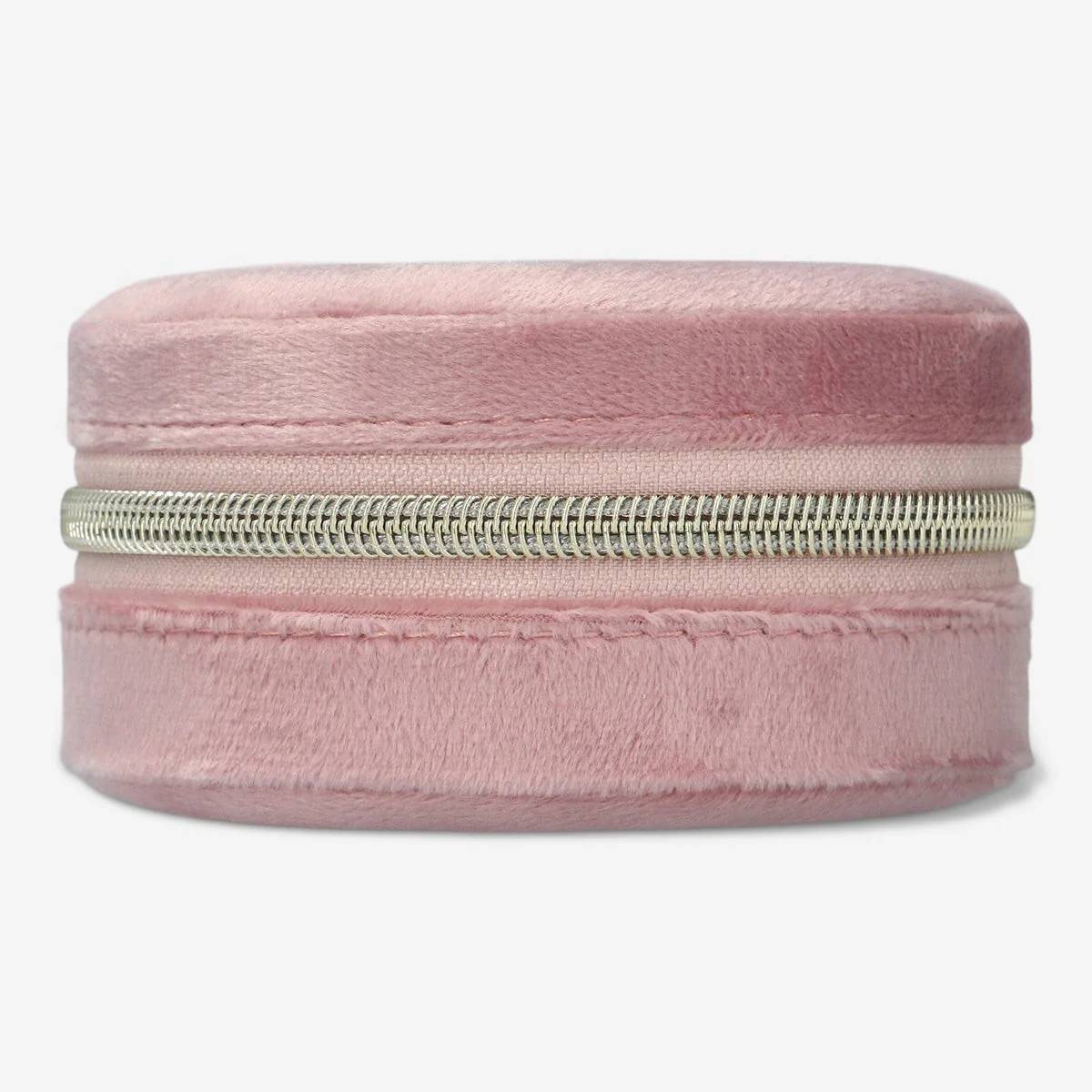 Jewelry Box Pink Velvet Round W Pouch