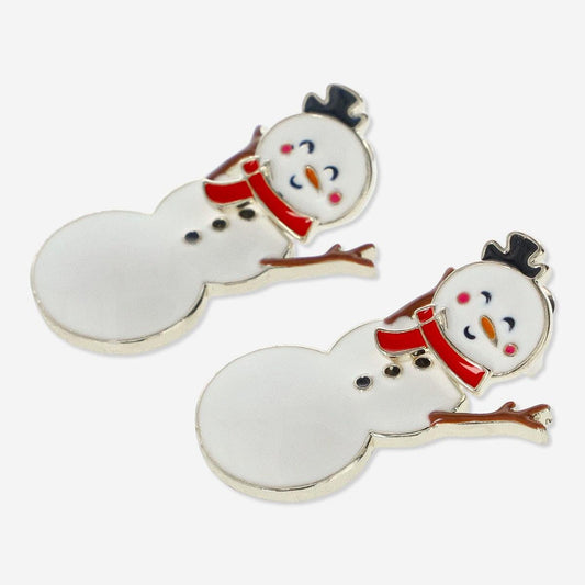 Earrings with Stud Dangling Snowman