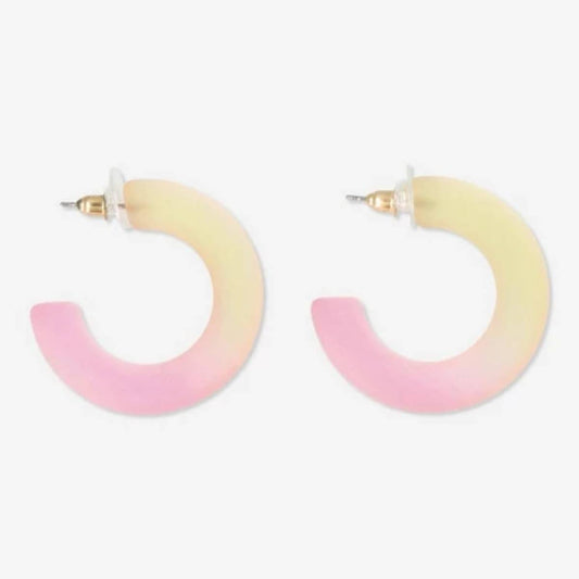 Earrings Hoop Ylw+Pink Rebel Teen Matte