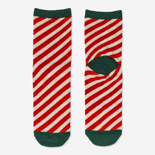 Socks Candycanes With Glitter Size 39/41