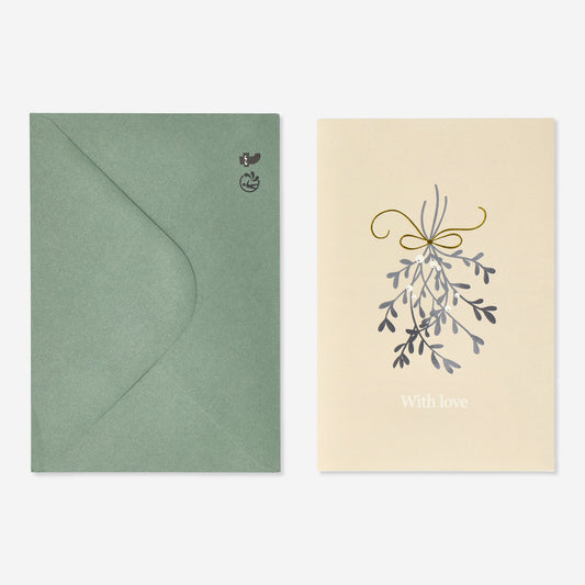 Card with Envelope Xmas Mistletoe (In)