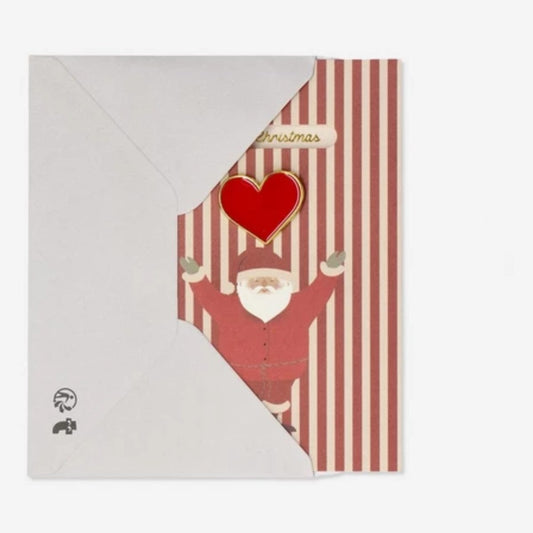 Card with Envelope Xmas Heart Badge (In)