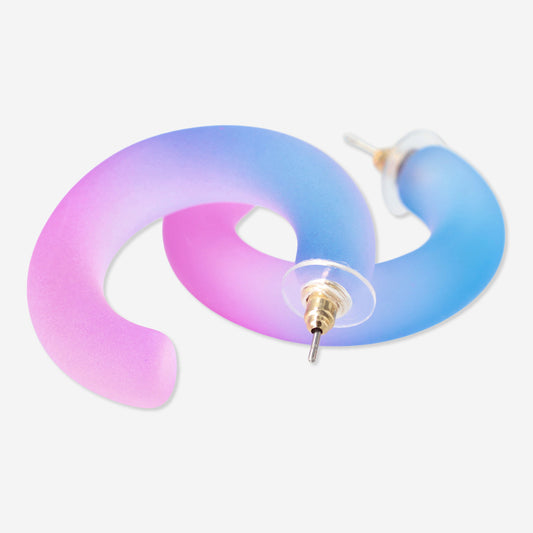 Earrings Hoop Blue+Pink Rebel Teen Matte