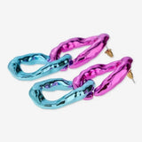 Earrings Doublehoop Ovalrebel Bluepurple